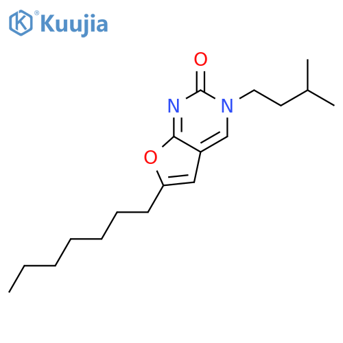 Furo[2,3-d]pyrimidin-2(3H)-one, 6-heptyl-3-(3-methylbutyl)- structure