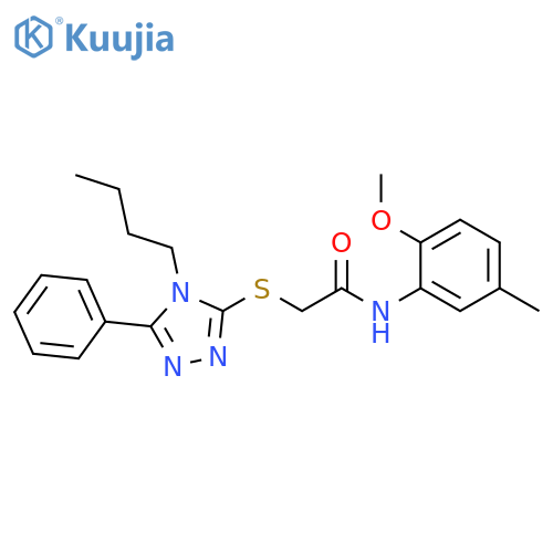 2-[(4-Butyl-5-phenyl-4H-1,2,4-triazol-3-yl)sulfanyl]-N-(2-methoxy-5-methylphenyl)acetamide structure