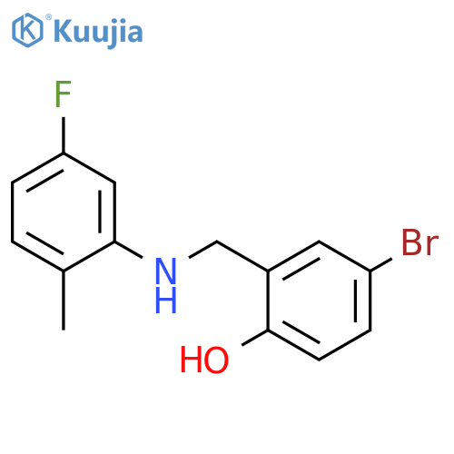 4-Bromo-2-{[(5-fluoro-2-methylphenyl)amino]methyl}phenol structure
