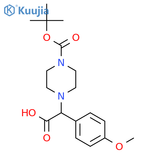 2-{4-(tert-Butyl)oxycarbonylpiperazinyl}-2-(4-methoxyphenyl)acetic Acid structure