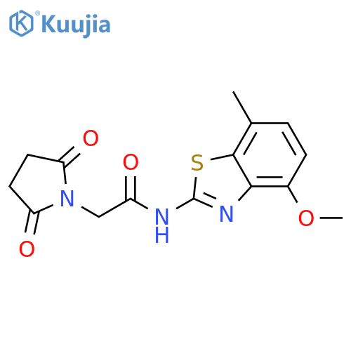 2-(2,5-dioxopyrrolidin-1-yl)-N-(4-methoxy-7-methyl-1,3-benzothiazol-2-yl)acetamide structure