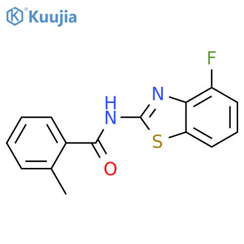 N-(4-fluoro-1,3-benzothiazol-2-yl)-2-methylbenzamide structure