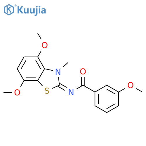 N-(2Z)-4,7-dimethoxy-3-methyl-2,3-dihydro-1,3-benzothiazol-2-ylidene-3-methoxybenzamide structure