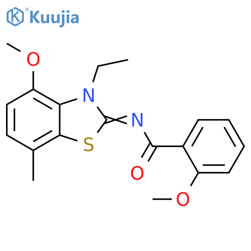 N-(2Z)-3-ethyl-4-methoxy-7-methyl-2,3-dihydro-1,3-benzothiazol-2-ylidene-2-methoxybenzamide structure