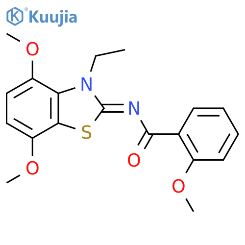 N-(2Z)-3-ethyl-4,7-dimethoxy-2,3-dihydro-1,3-benzothiazol-2-ylidene-2-methoxybenzamide structure