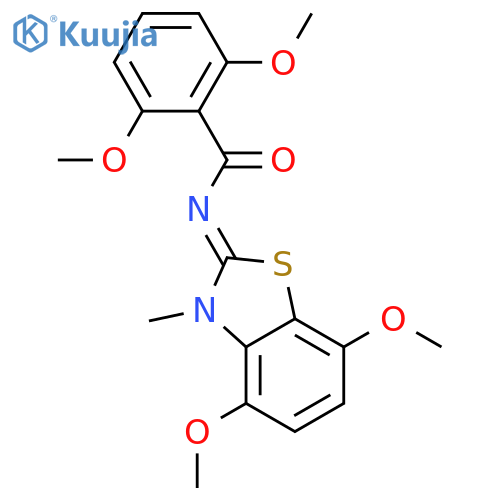 N-(2Z)-4,7-dimethoxy-3-methyl-2,3-dihydro-1,3-benzothiazol-2-ylidene-2,6-dimethoxybenzamide structure