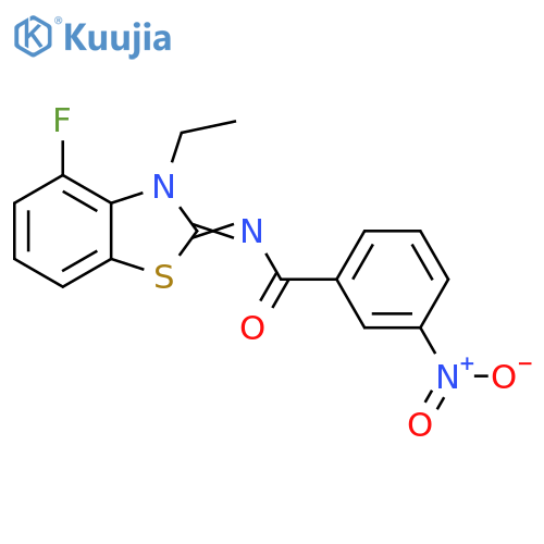 N-(2Z)-3-ethyl-4-fluoro-2,3-dihydro-1,3-benzothiazol-2-ylidene-3-nitrobenzamide structure