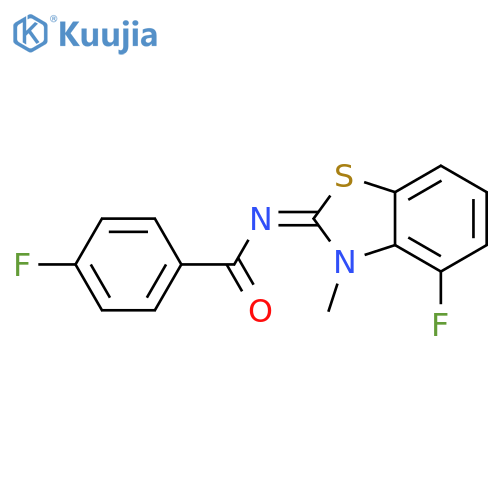 4-fluoro-N-(2Z)-4-fluoro-3-methyl-2,3-dihydro-1,3-benzothiazol-2-ylidenebenzamide structure