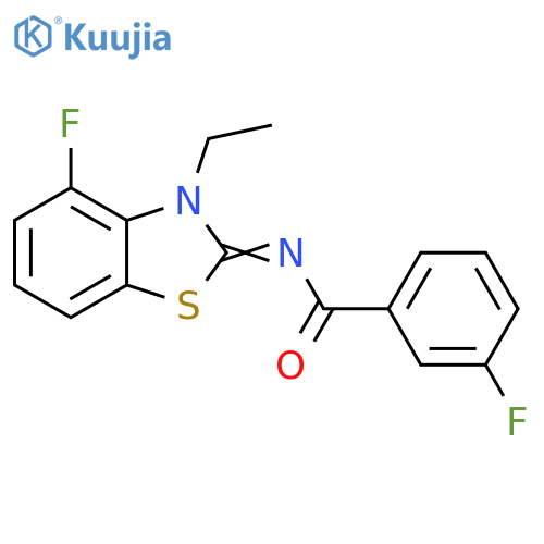 N-(2Z)-3-ethyl-4-fluoro-2,3-dihydro-1,3-benzothiazol-2-ylidene-3-fluorobenzamide structure