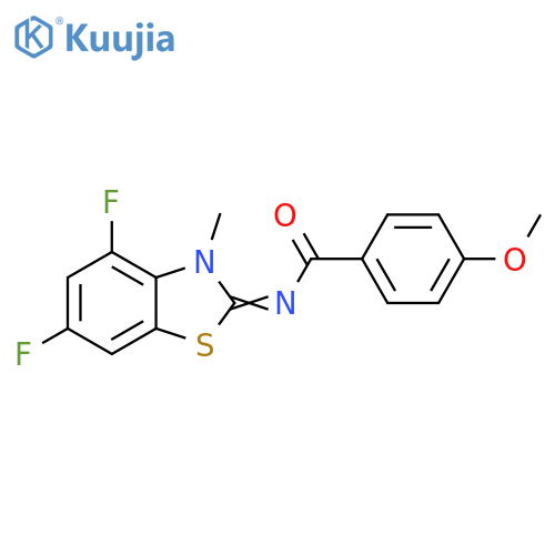 N-(2Z)-4,6-difluoro-3-methyl-2,3-dihydro-1,3-benzothiazol-2-ylidene-4-methoxybenzamide structure
