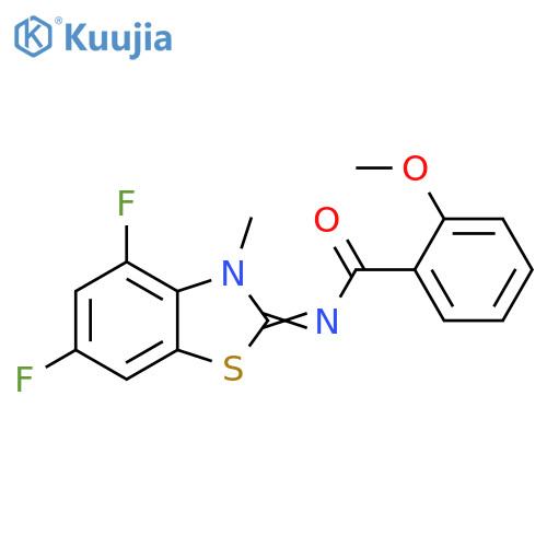N-(2Z)-4,6-difluoro-3-methyl-2,3-dihydro-1,3-benzothiazol-2-ylidene-2-methoxybenzamide structure