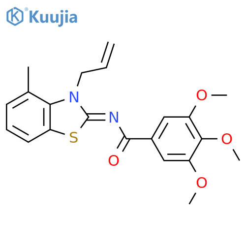 3,4,5-trimethoxy-N-(2Z)-4-methyl-3-(prop-2-en-1-yl)-2,3-dihydro-1,3-benzothiazol-2-ylidenebenzamide structure