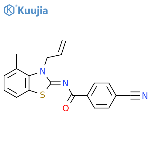 4-cyano-N-(2Z)-4-methyl-3-(prop-2-en-1-yl)-2,3-dihydro-1,3-benzothiazol-2-ylidenebenzamide structure