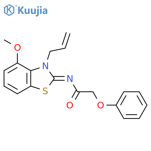 N-(2Z)-4-methoxy-3-(prop-2-en-1-yl)-2,3-dihydro-1,3-benzothiazol-2-ylidene-2-phenoxyacetamide structure