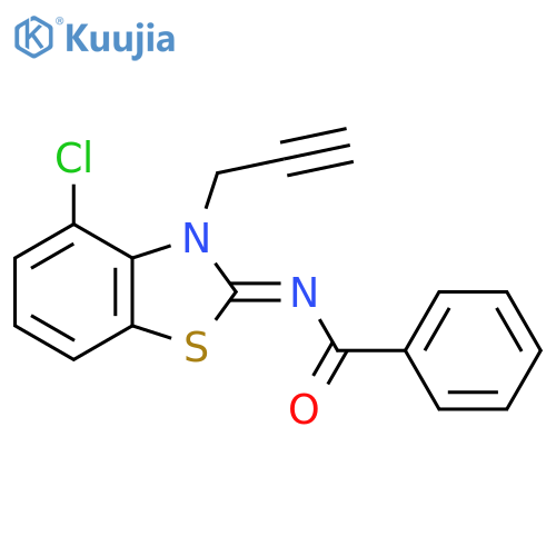N-(2Z)-4-chloro-3-(prop-2-yn-1-yl)-2,3-dihydro-1,3-benzothiazol-2-ylidenebenzamide structure