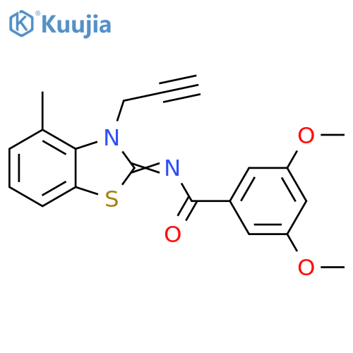 3,5-dimethoxy-N-(2Z)-4-methyl-3-(prop-2-yn-1-yl)-2,3-dihydro-1,3-benzothiazol-2-ylidenebenzamide structure