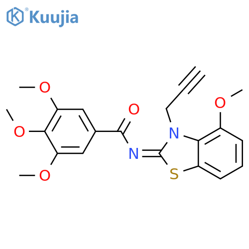 3,4,5-trimethoxy-N-(2Z)-4-methoxy-3-(prop-2-yn-1-yl)-2,3-dihydro-1,3-benzothiazol-2-ylidenebenzamide structure