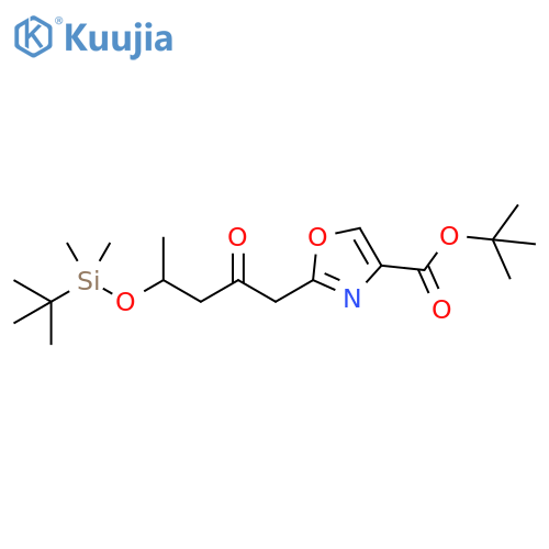 4-Oxazolecarboxylic acid, 2-[4-[[(1,1-dimethylethyl)dimethylsilyl]oxy]-2-oxopentyl]-, 1,1-dimethylethyl ester structure