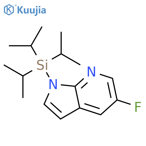 5-fluoro-1-[tris(propan-2-yl)silyl]-1H-pyrrolo[2,3-b]pyridine structure