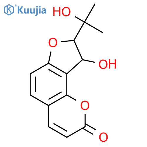 2H-Furo[2,3-h]-1-benzopyran-2-one,8,9-dihydro-9-hydroxy-8-(1-hydroxy-1-methylethyl)- structure