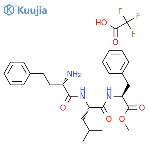 (S)-Methyl 2-((S)-2-((S)-2-amino-4-phenylbutanamido)-4-methylpentanamido)-3-phenylpropanoate 2,2,2-trifluoroacetate structure