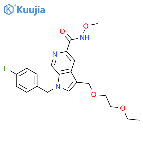 1H-PYRROLO[2,3-C]PYRIDINE-5-CARBOXAMIDE, 3-[(2-ETHOXYETHOXY)METHYL]-1-[(4-FLUOROPHENYL)METHYL]-N-METHOXY- structure