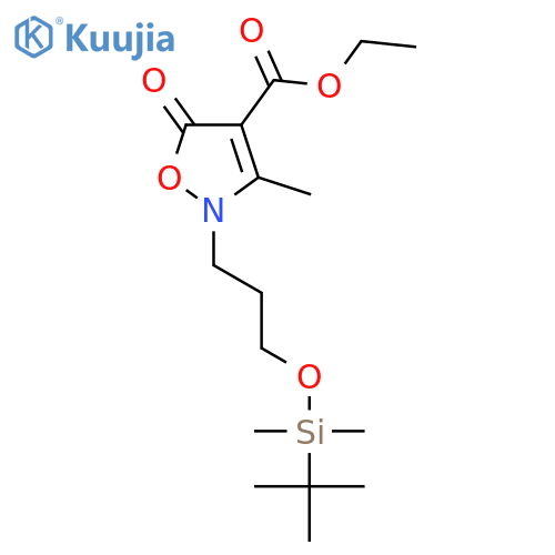 4-ISOXAZOLECARBOXYLIC ACID, 2-[3-[[(1,1-DIMETHYLETHYL)DIMETHYLSILYL]OXY]PROPYL]-2,5-DIHYDRO-3-METHYL-5-OXO-, ETHYL ESTER structure