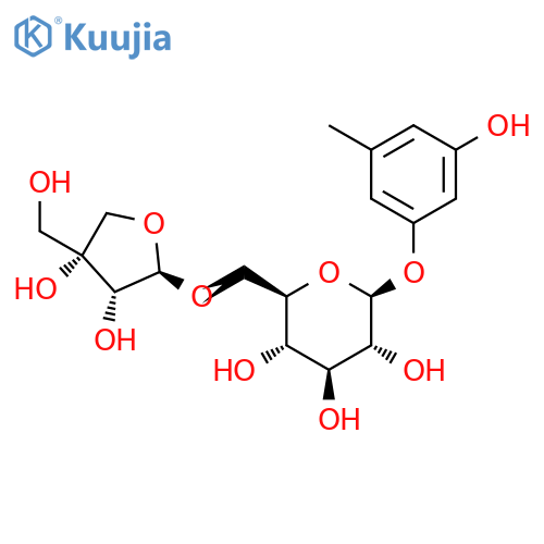 Orcinol 1-O-beta-D-apiofuranosyl-(1->6)-beta-D-glucopyranoside structure
