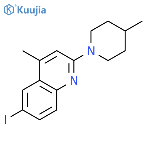 QUINOLINE, 6-IODO-4-METHYL-2-(4-METHYL-1-PIPERIDINYL)- structure