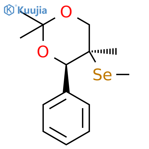 1,3-Dioxane, 2,2,5-trimethyl-5-(methylseleno)-4-phenyl-, (4R,5R)- structure