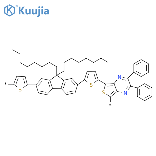 Poly[(2,3-diphenylthieno[3,4-b]pyrazine-5,7-diyl)-2,5-thiophenediyl(9,9-dioctyl-9H-fluorene-2,7-diyl)-2,5-thiophenediyl] structure