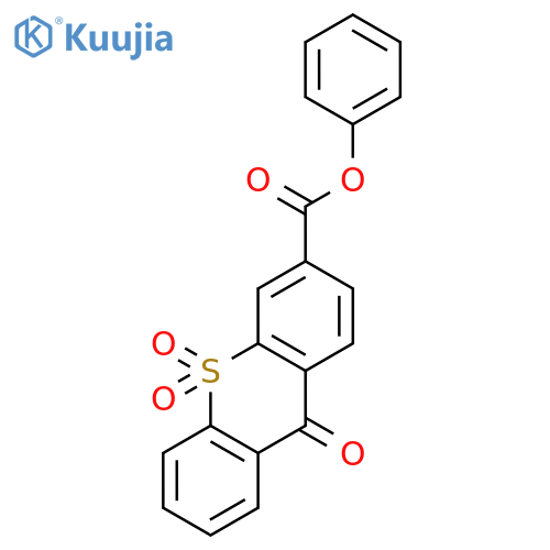 9H-Thioxanthene-3-carboxylic acid, 9-oxo-, phenyl ester, 10,10-dioxide structure