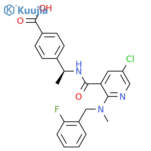 methyl (S)-4-(1-(5-chloro-2-((2-fluorobenzyl)(methyl)amino)nicotinamido)ethyl)benzoate structure