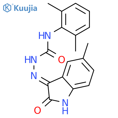 Hydrazinecarboxamide,2-(1,2-dihydro-5-methyl-2-oxo-3H-indol-3-ylidene)-N-(2,6-dimethylphenyl)- structure