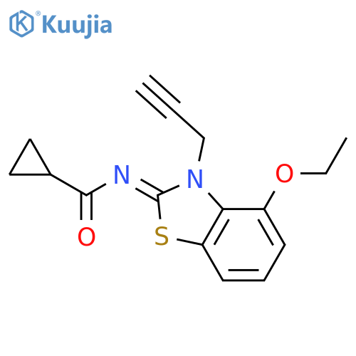 N-(2Z)-4-ethoxy-3-(prop-2-yn-1-yl)-2,3-dihydro-1,3-benzothiazol-2-ylidenecyclopropanecarboxamide structure