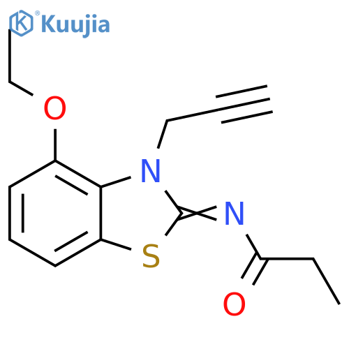 N-(2Z)-4-ethoxy-3-(prop-2-yn-1-yl)-2,3-dihydro-1,3-benzothiazol-2-ylidenepropanamide structure