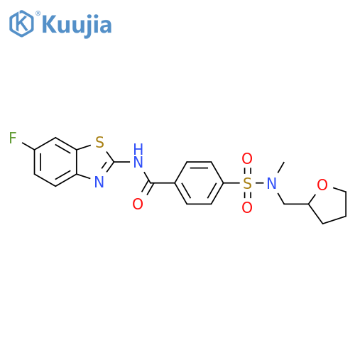 N-(6-fluoro-1,3-benzothiazol-2-yl)-4-{methyl(oxolan-2-yl)methylsulfamoyl}benzamide structure