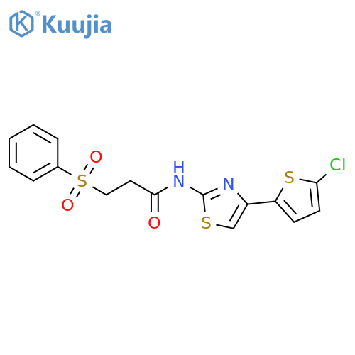3-(benzenesulfonyl)-N-4-(5-chlorothiophen-2-yl)-1,3-thiazol-2-ylpropanamide structure