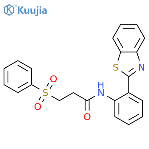 3-(benzenesulfonyl)-N-2-(1,3-benzothiazol-2-yl)phenylpropanamide structure