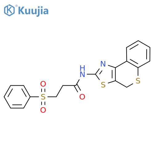 3-(benzenesulfonyl)-N-{4H-thiochromeno4,3-d1,3thiazol-2-yl}propanamide structure