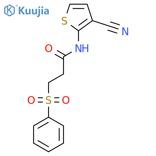 3-(benzenesulfonyl)-N-(3-cyanothiophen-2-yl)propanamide structure