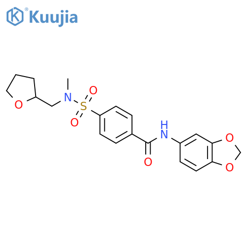 N-(2H-1,3-benzodioxol-5-yl)-4-{methyl(oxolan-2-yl)methylsulfamoyl}benzamide structure