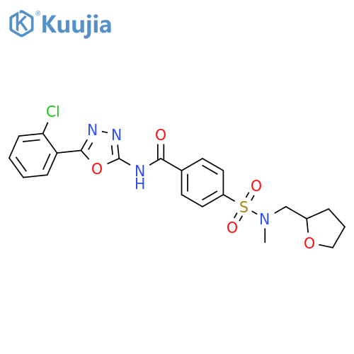 N-5-(2-chlorophenyl)-1,3,4-oxadiazol-2-yl-4-{methyl(oxolan-2-yl)methylsulfamoyl}benzamide structure