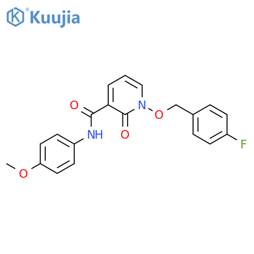 1-(4-fluorophenyl)methoxy-N-(4-methoxyphenyl)-2-oxo-1,2-dihydropyridine-3-carboxamide structure