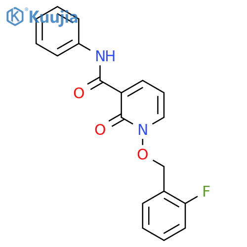 1-(2-fluorophenyl)methoxy-2-oxo-N-phenyl-1,2-dihydropyridine-3-carboxamide structure