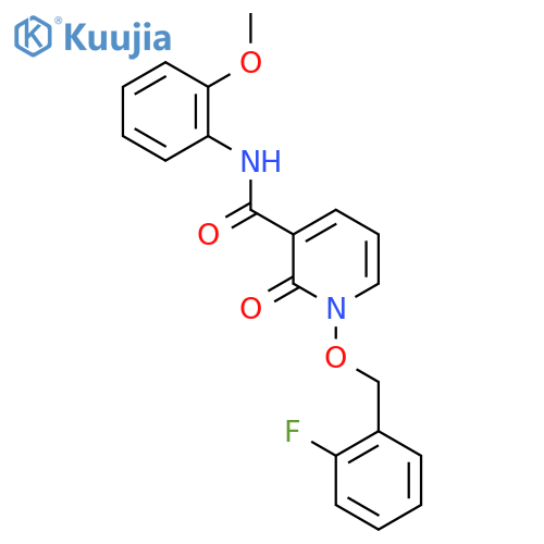 1-(2-fluorophenyl)methoxy-N-(2-methoxyphenyl)-2-oxo-1,2-dihydropyridine-3-carboxamide structure