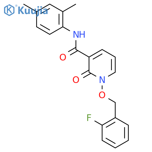 N-(2,4-dimethylphenyl)-1-(2-fluorophenyl)methoxy-2-oxo-1,2-dihydropyridine-3-carboxamide structure