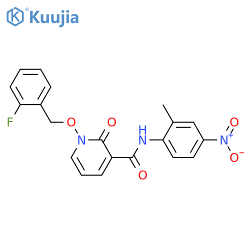 1-(2-fluorophenyl)methoxy-N-(2-methyl-4-nitrophenyl)-2-oxo-1,2-dihydropyridine-3-carboxamide structure
