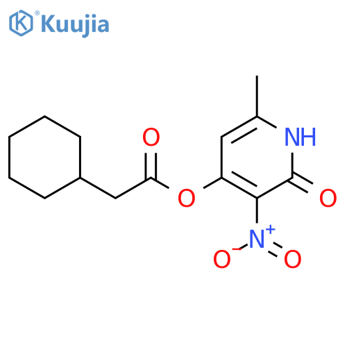 6-methyl-3-nitro-2-oxo-1,2-dihydropyridin-4-yl 2-cyclohexylacetate structure