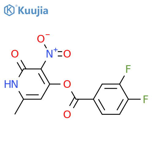 6-methyl-3-nitro-2-oxo-1,2-dihydropyridin-4-yl 3,4-difluorobenzoate structure